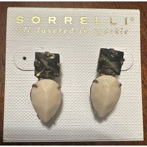 Sorrelli Designer Drop Earrings‎ Crystal & Ivory Teardrop | New on Card